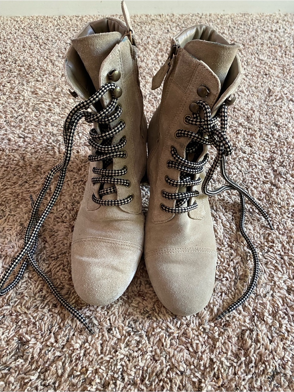 Miu Miu Suede Lace Up Boots Size 39